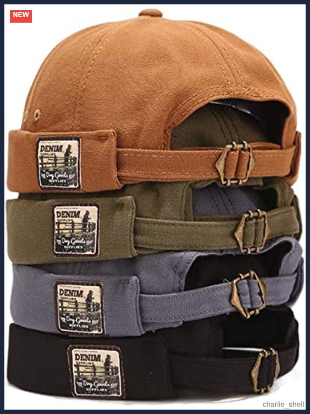 Mens Cotton Brimless Skullcap Sailor Cap Rolled Cuff Retro Beanie 4 Pack